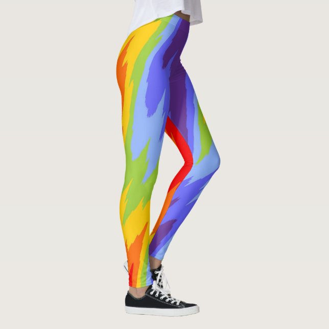 Färger av Chakras / Rainbow - krackade kant II Leggings (Höger)