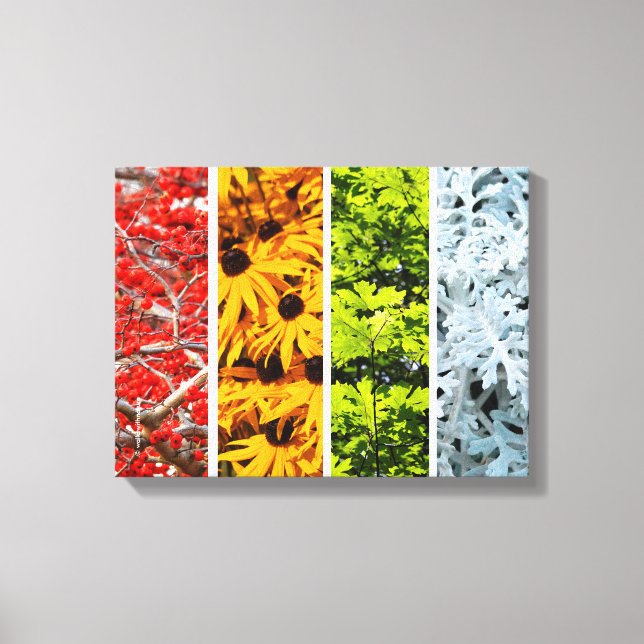 Färger av de Föränderliga Årstiderna Quadriptych Canvastryck (Framsida)