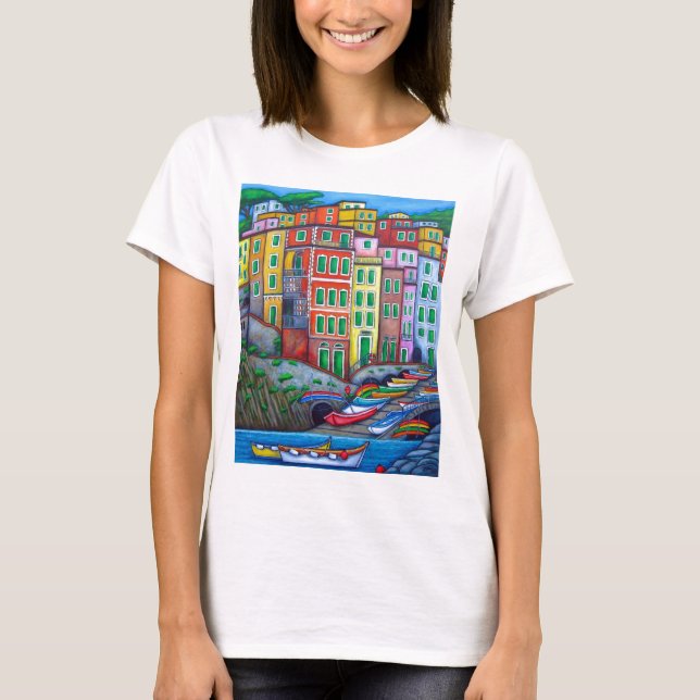Färger av den Riomaggiore tshirten Tee Shirt (Framsida)