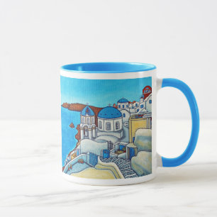 Färger av den Santorini muggen Mugg