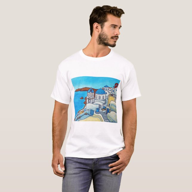 Färger av den Santorini T-tröja T Shirt (Hel framsida)
