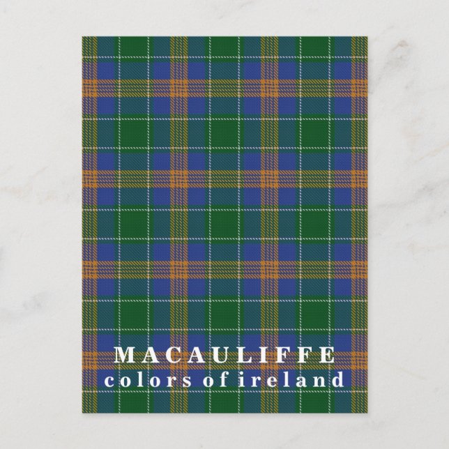 Färger av Irland Klane MacAuliffe Tartan Vykort (Framsida)