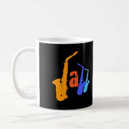 Färger av Jazz Sax Illustration Black Mugg 2