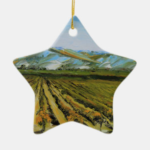 Färger av Napa Valley, vinland Kalifornien Julgransprydnad Keramik