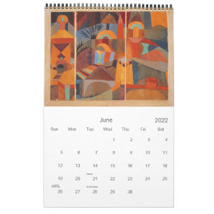 Färger av Paul Klee den abstrakt teckningen Kalender