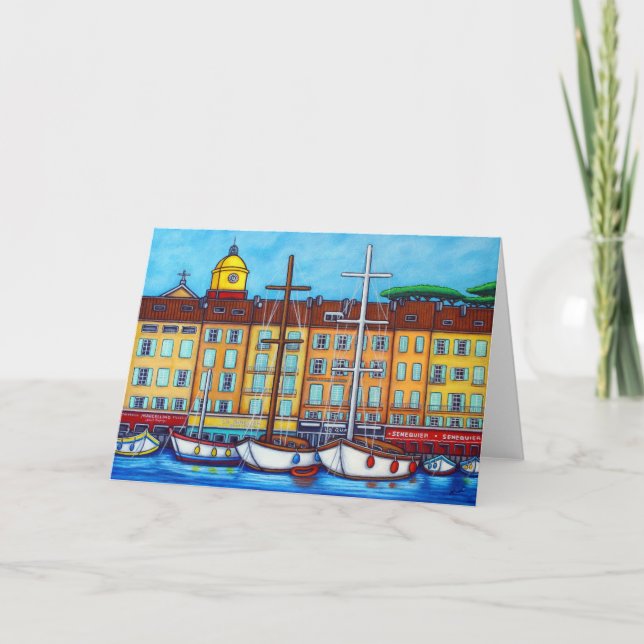 Färger av Saint-Tropez Välkomstkort Tack Kort (Framsida)