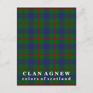 Färger av Scotland Clan Agnew Tartan Vykort