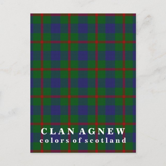 Färger av Scotland Clan Agnew Tartan Vykort (Framsida)