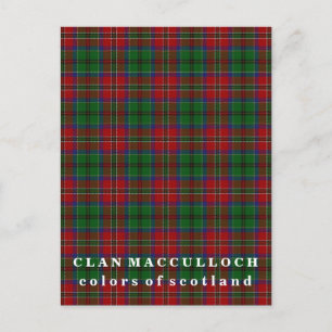 Färger av Scotland Clan MacCulloch Tartan Vykort