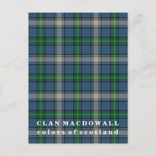 Färger av Skottland Klane MacDowall Tartan Vykort