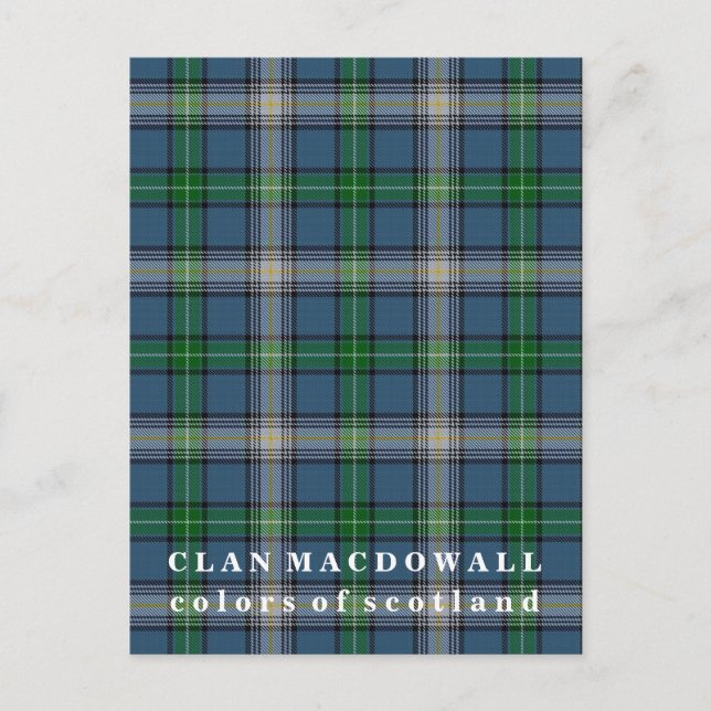 Färger av Skottland Klane MacDowall Tartan Vykort (Framsida)