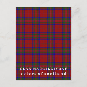 Färger av Skottland klanen MacGillivray Tartan Vykort