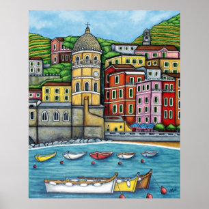 Färger av Vernazza, Cinque Terre Print av Lisa Lo Poster