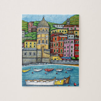 Färger av Vernazza, Cinque Terre Puzzle Pussel