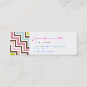 Färger Diagonal Zigzag Chevron Mönster Mini Visitkort