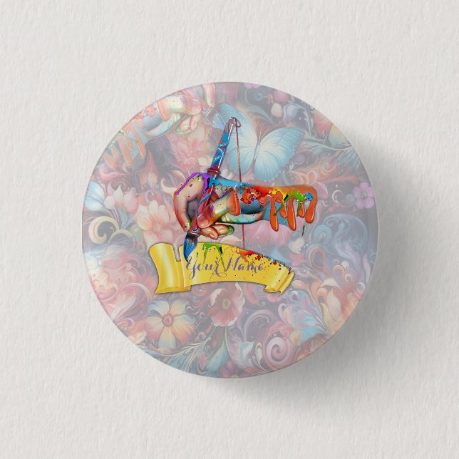 Färger Fantasy Flowers som uttrycker naturen Knapp (Framsida)