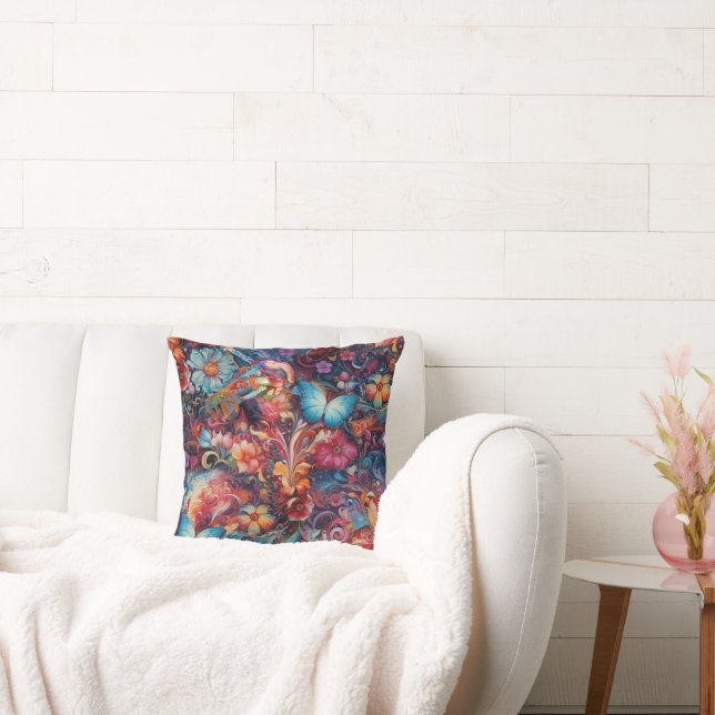 Färger Fantasy Flowers som uttrycker naturen Kudde (Soffa)