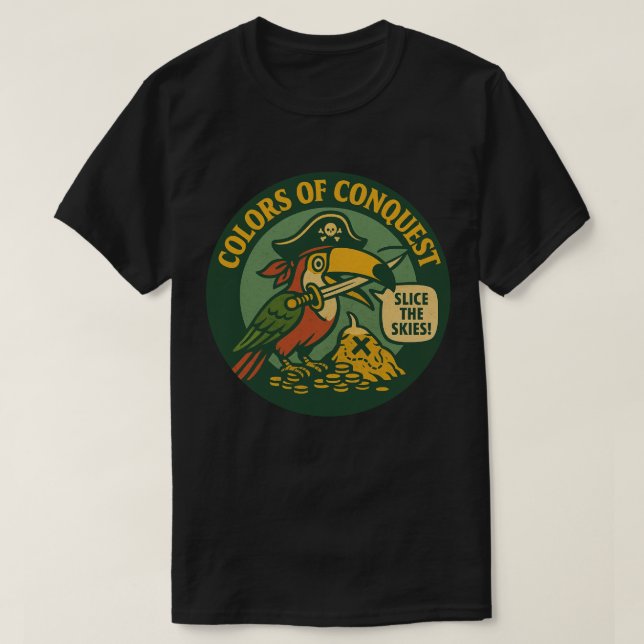 Färger För Erövrande Pirat Tukan T Shirt (Design framsida)