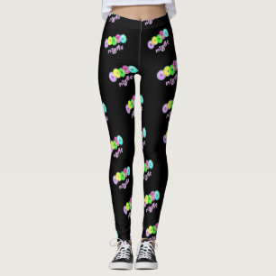 Färger för neon för Bingonattdamasker Leggings