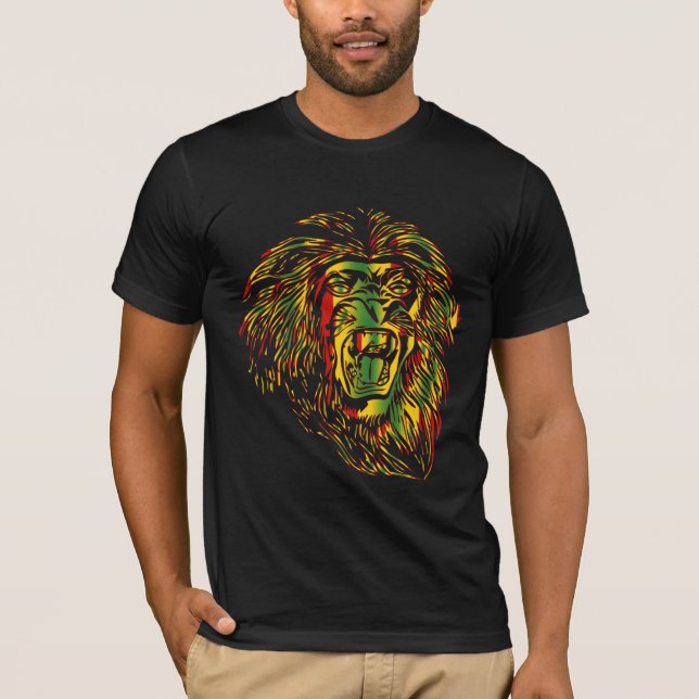 Färger för Reggae för Rasta T-tröja lejona T Shirt (Framsida)