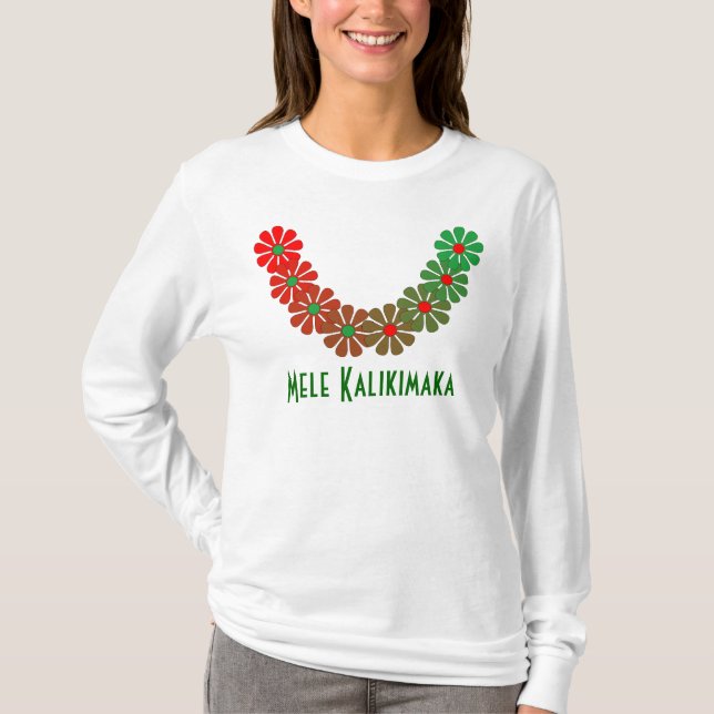 Färger för T-tröjaLeiMele Kalikimaka god jul Tee Shirt (Framsida)
