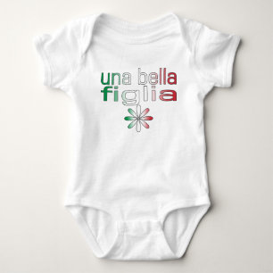 Färger för Una Bella Figlia italienflagga T-shirt