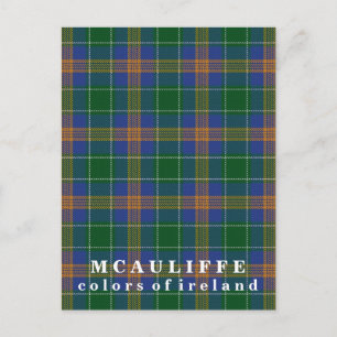 Färger i Irland Klan McAuliffe Tartan Vykort