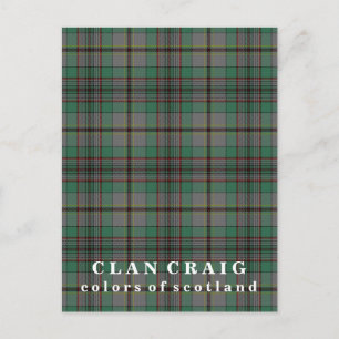 Färger i Scotland Klan Craig Tartan Vykort
