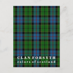 Färger i Scotland Klan Forsyth Tartan Vykort
