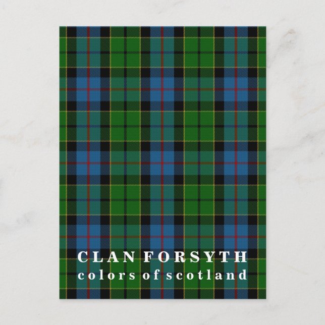 Färger i Scotland Klan Forsyth Tartan Vykort (Framsida)