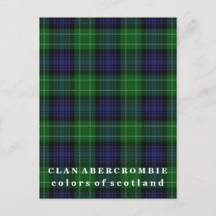 Färger i Skottlands Klan Abercrombie Tartan Vykort