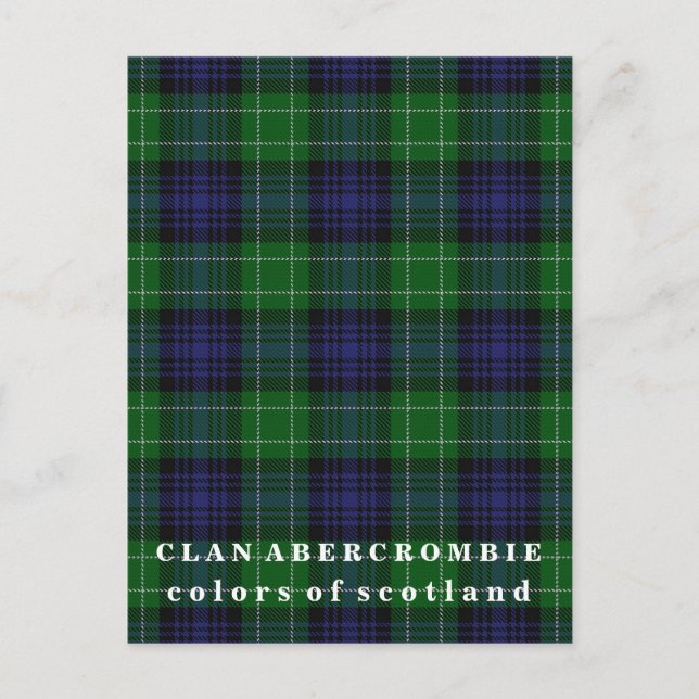 Färger i Skottlands Klan Abercrombie Tartan Vykort (Framsida)