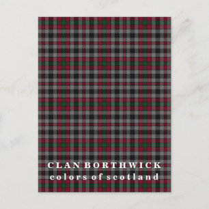 Färger i Skottlands Klan Borthwick Tartan Vykort