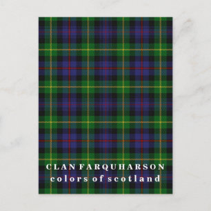 Färger i Skottlands Klan Farquharson Tartan Vykort