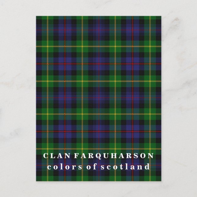 Färger i Skottlands Klan Farquharson Tartan Vykort (Framsida)