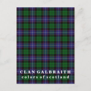 Färger i Skottlands Klan Galbraith Tartan Vykort