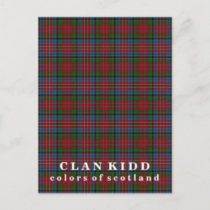 Färger i Skottlands Klan Kidd Tartan Vykort