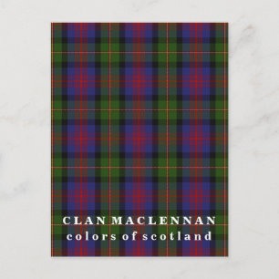 Färger i Skottlands Klan MacLennan Tartan Vykort