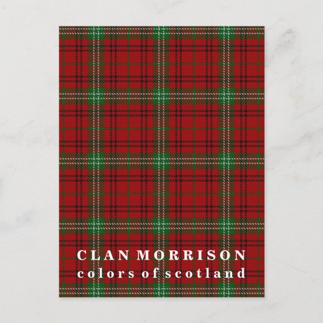 Färger i Skottlands Klan Morrison Tartan Vykort (Framsida)