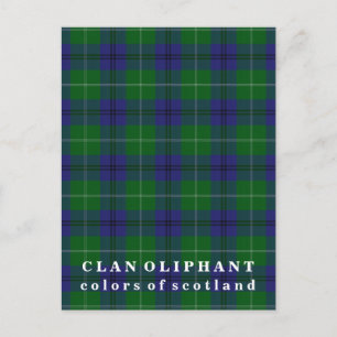 Färger i Skottlands Klan Oliphant Tartan Vykort
