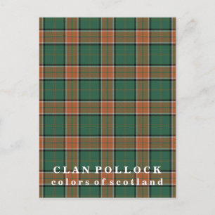 Färger i Skottlands Klan Pollock Tartan Vykort