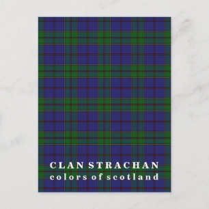 Färger i Skottlands Klan Strachan Tartan Vykort