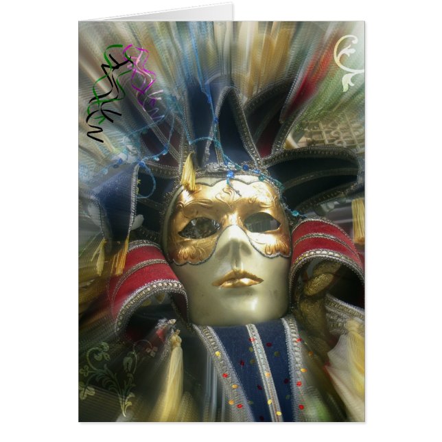 Färger maskerad hälsningskort (Framsidan)