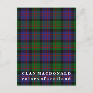 Färger of Scotland Klan MacDonald Tartan Vykort