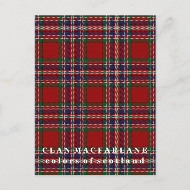 Färger of Scotland Klan MacFarlane Tartan Vykort (Framsida)