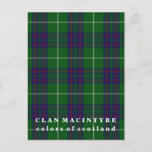 Färger of Scotland Klan MacIntyre Tartan Vykort