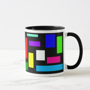 Färger på den svart bakgrundskaffemuggen mugg