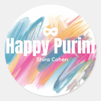 Färger Purim-etikett Runt Klistermärke