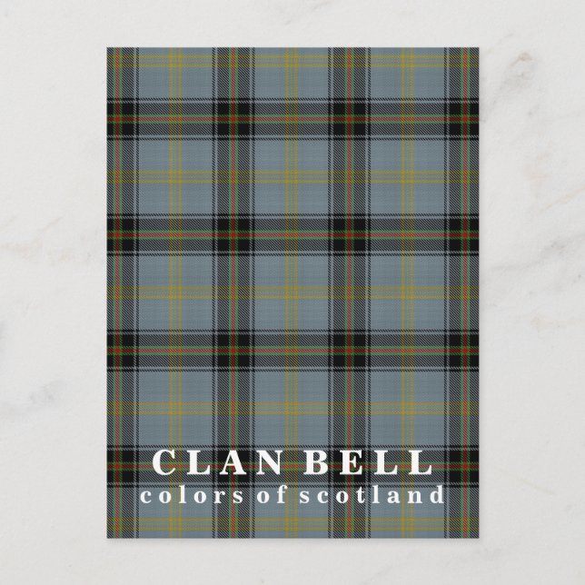 Färger Scotland Klan Bell Tartan Vykort (Framsida)