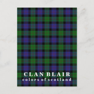 Färger Scotland Klan Blair Tartan Vykort